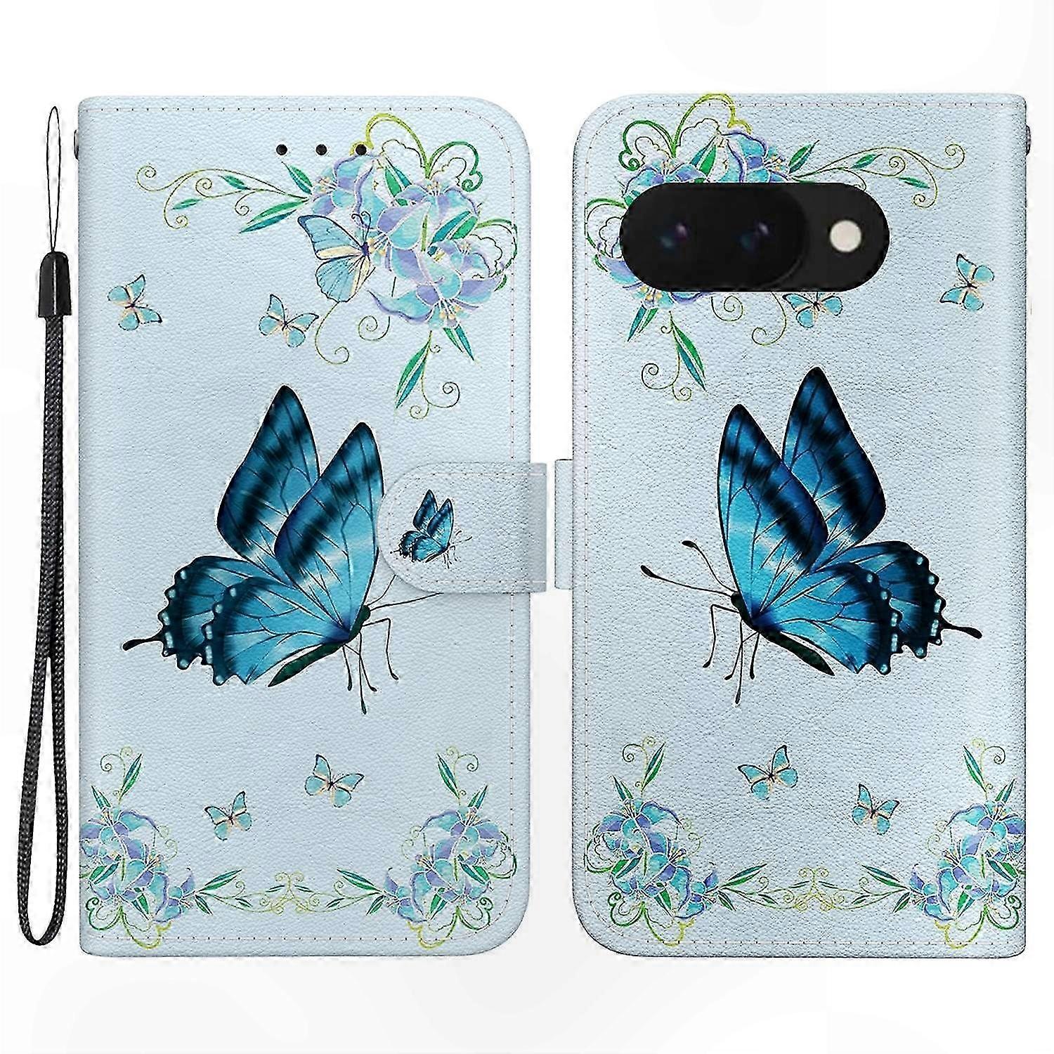 Butterfly Design Leather Wallet Case with Anti-Drop Feature - Flip Cover for Phone Protection