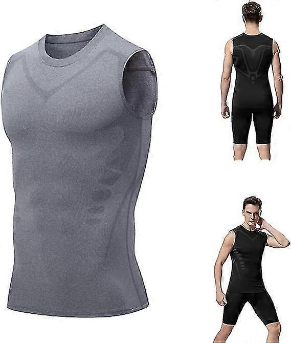 Ionic Shaping Vest, Men Body Shaper, 2023 New Version Ionic Shaping Vest For Men, Comfortable Breathable Ice-silk Fabric