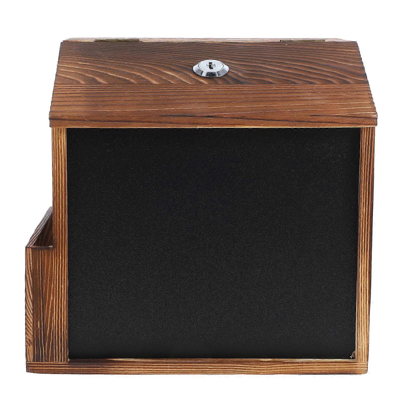 Suggestion Box with Slot Lock Wall Mount Wood Comment Box 2Pcs