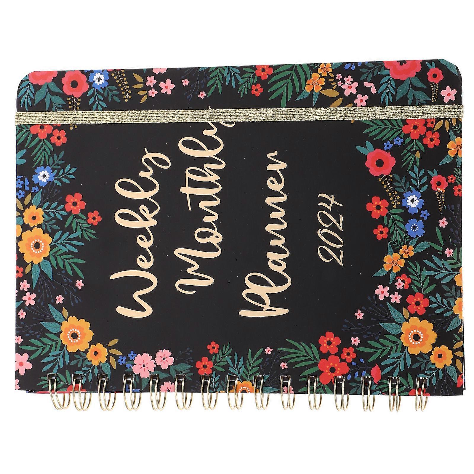 Multi Color Academic Planner 2024 Portable Notebook For Daily Scheduling And Study 21.50X15.50X1.50CM Planning 3Pcs