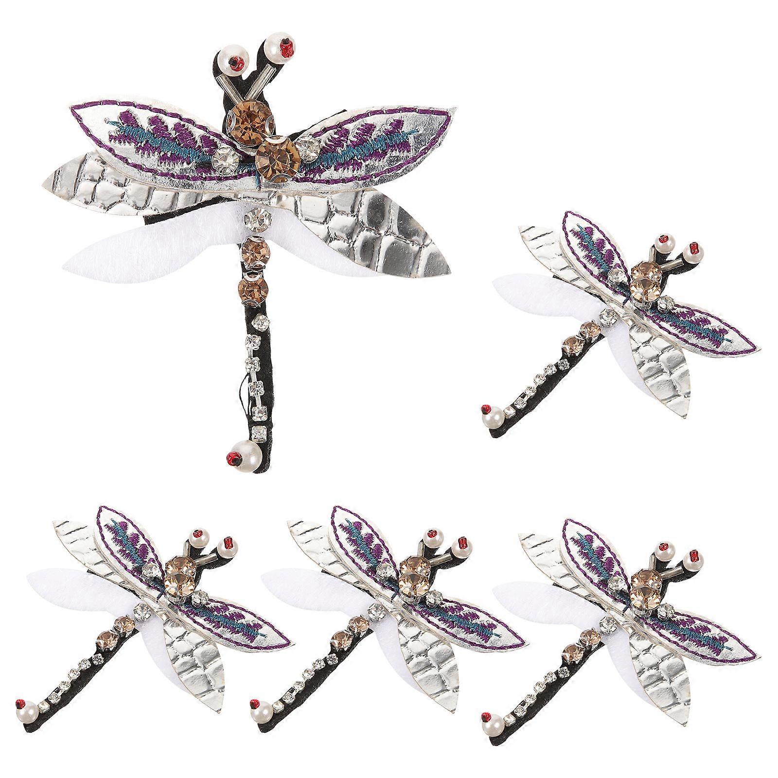 Embroidered Dragonfly Patches for Clothes Decoration 5Pcs Set