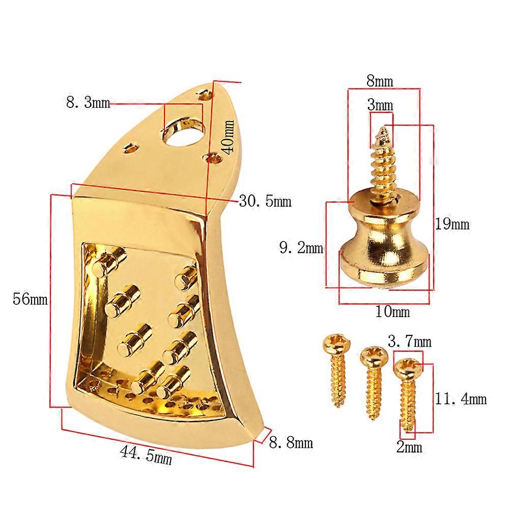 Mandolin Tailpiece Metal Construction Golden Color 9.6 x 4.45 x 0.88 cm Instrument Part 1 Set
