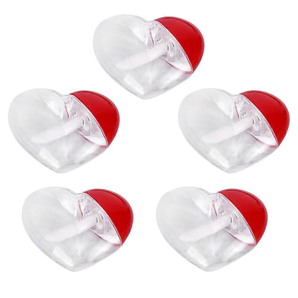 Refillable Heart-Shaped Lip Gloss Tubes Portable Plastic Containers For Home Use 5Pcs