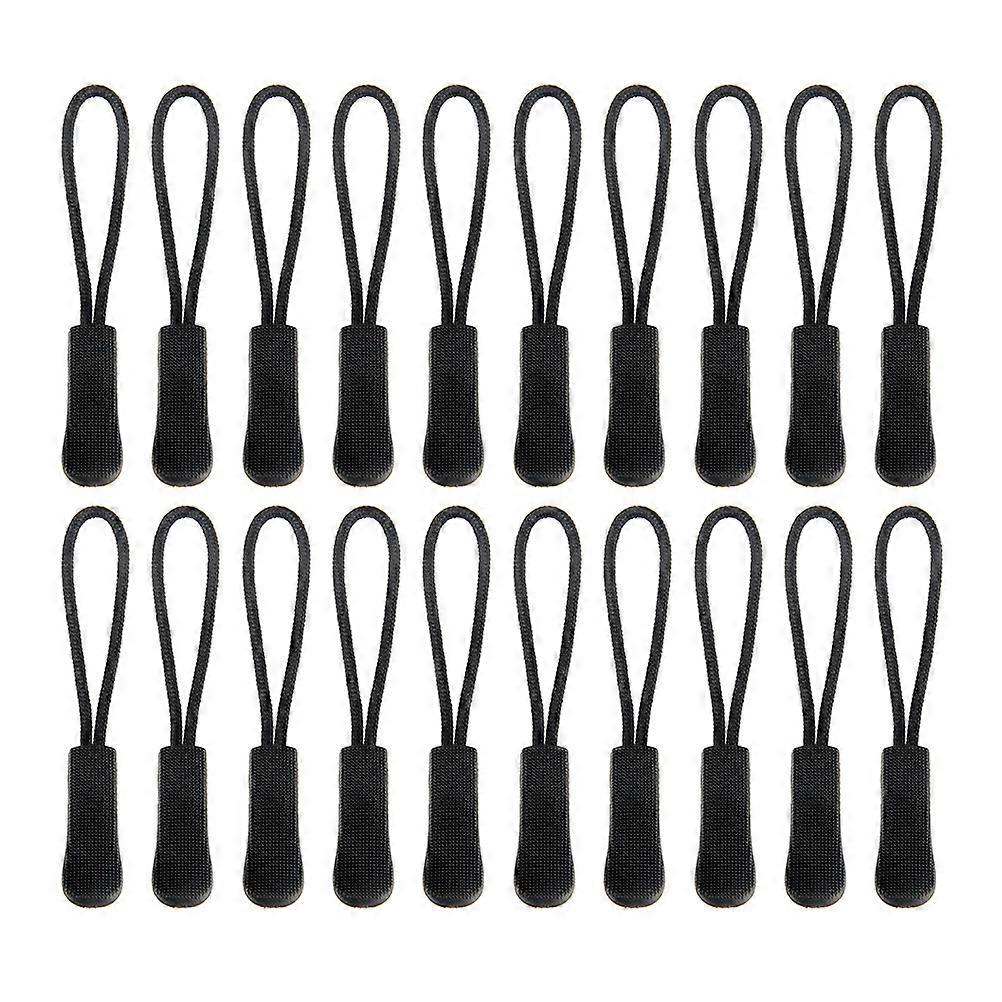 Zipper Pullers Durable Pull Head Rope for Bags and Suitcases 80Pcs Black