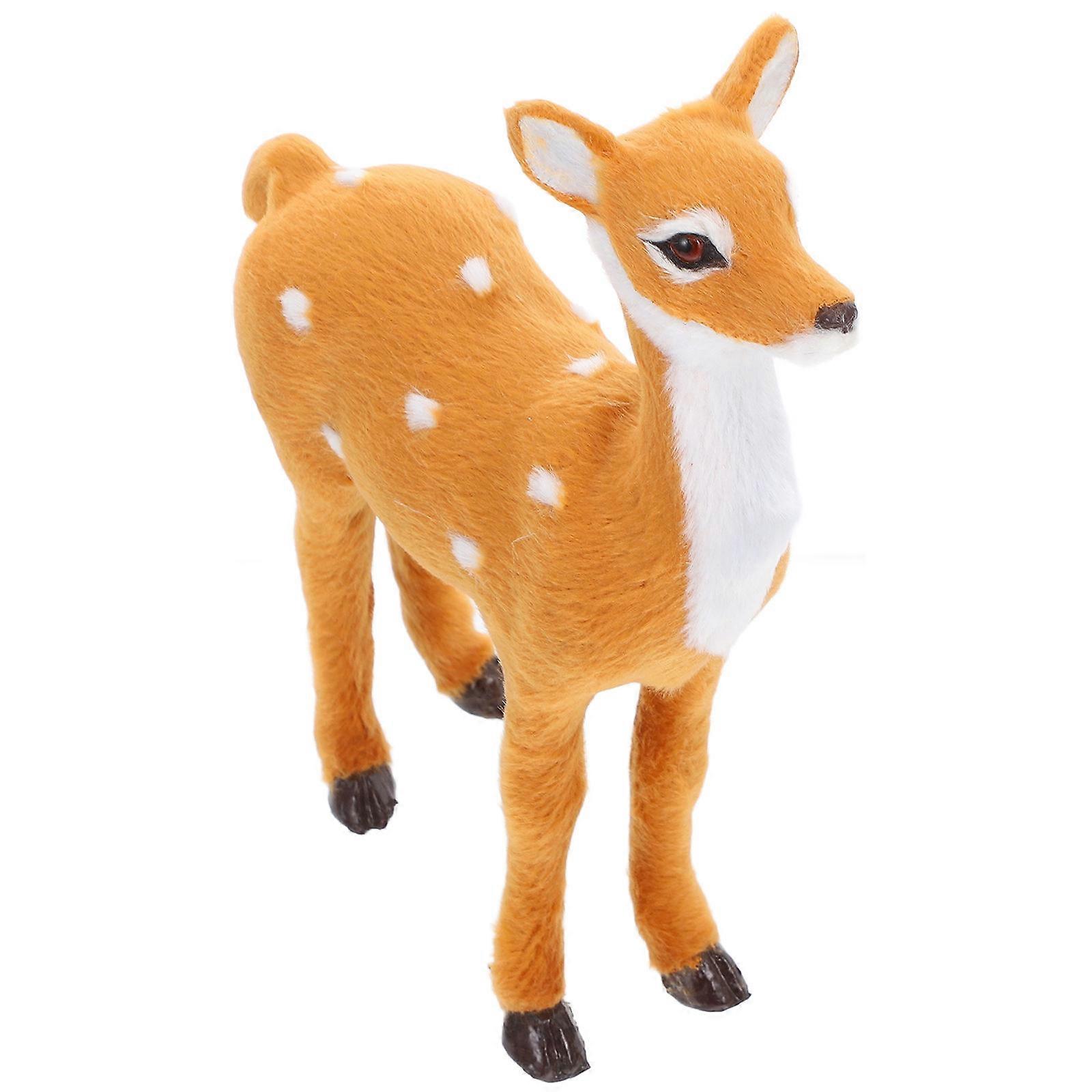 Brown Xmas Elk Ornament for Decorative Use 4Pcs Artificial Table Ornament