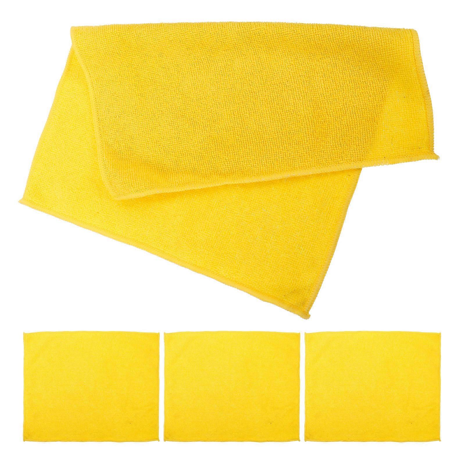 Microfiber Dish Towels for Water Absorbing Use 20Pcs Yellow Kitchen