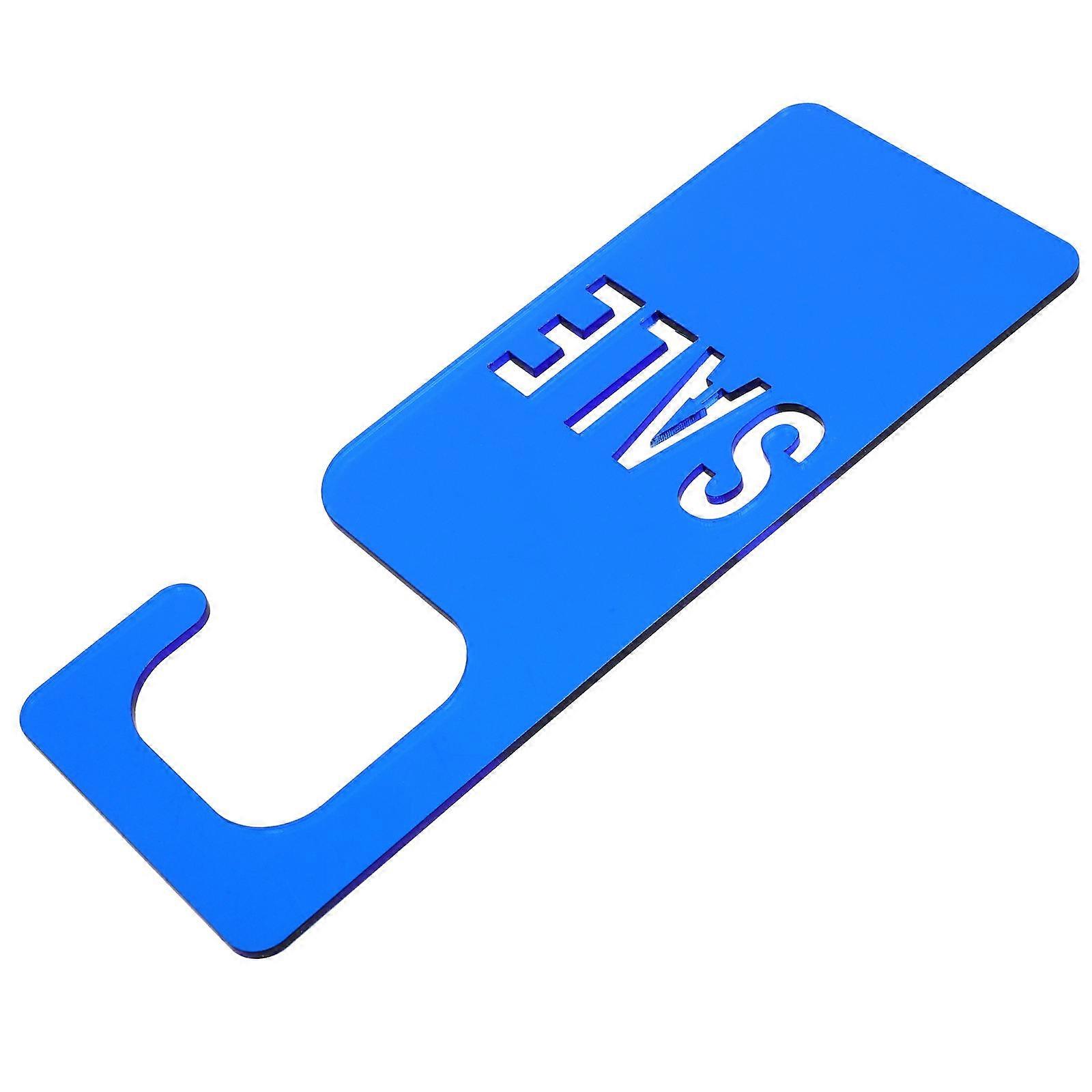 Clear Advertising Card Acrylic Hanging Tag for Clothes Store 4Pcs Blue