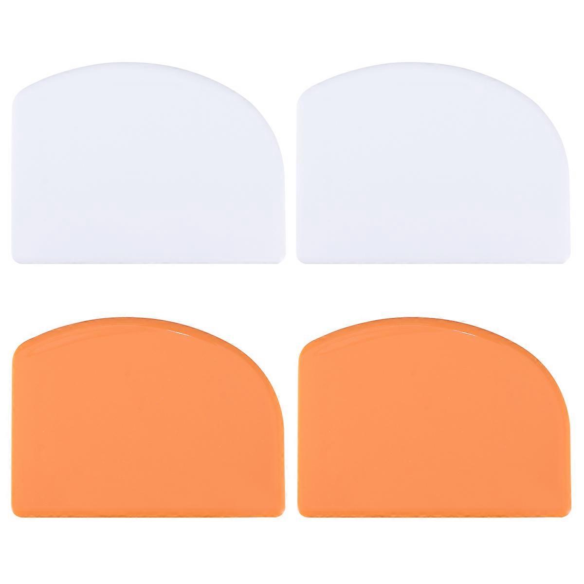 Cream Plastic Kitchen Gadget for Baking Use 4Pcs Orange and White