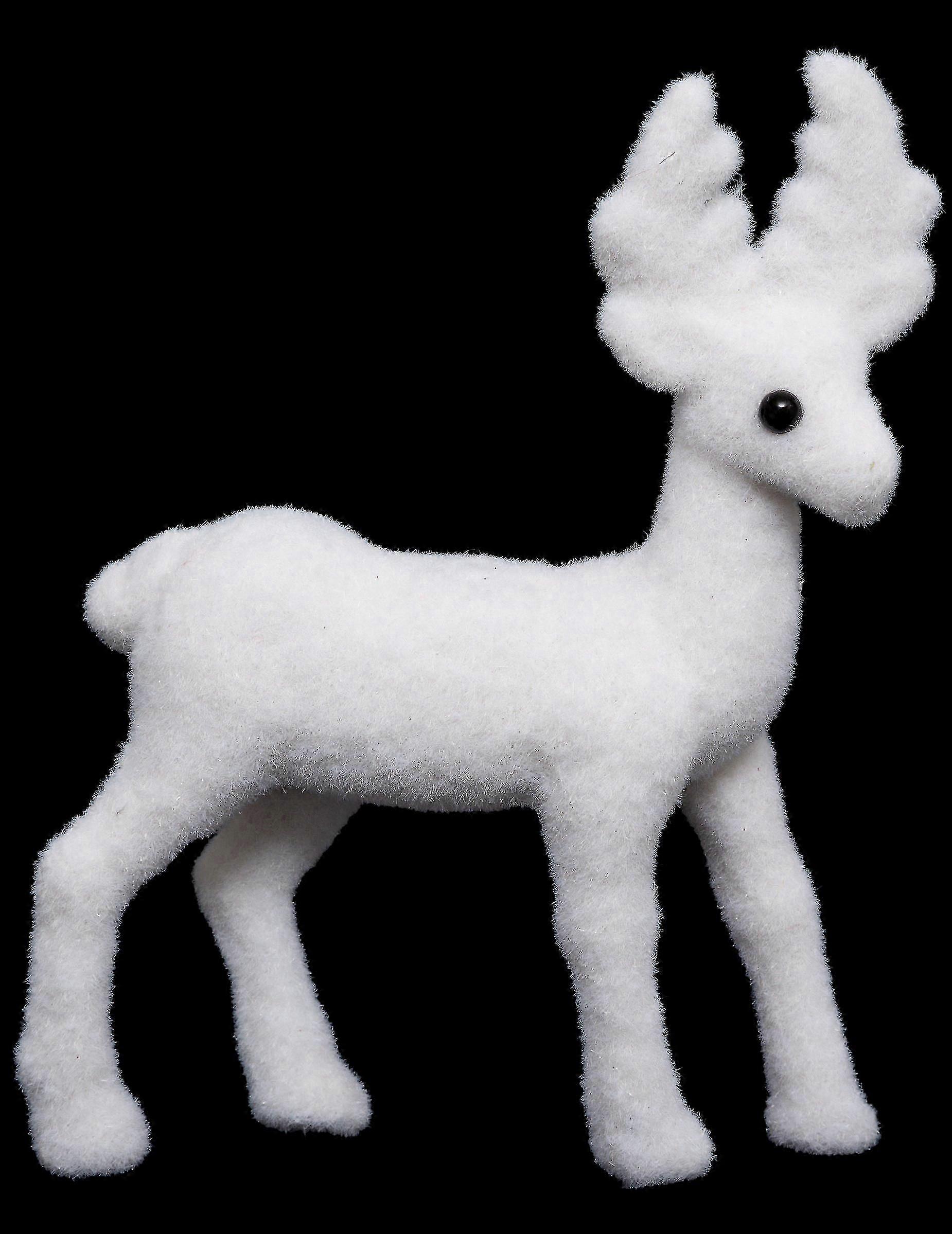 Decoración de reno blanco 13 cm