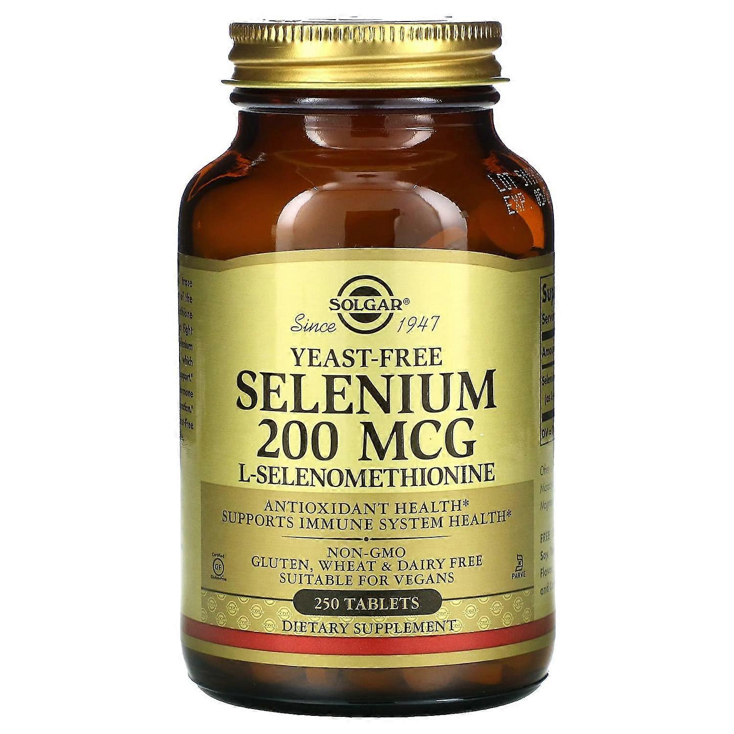 Solgar, Selenium, Yeast-Free, 200 mcg, 250 Tablets