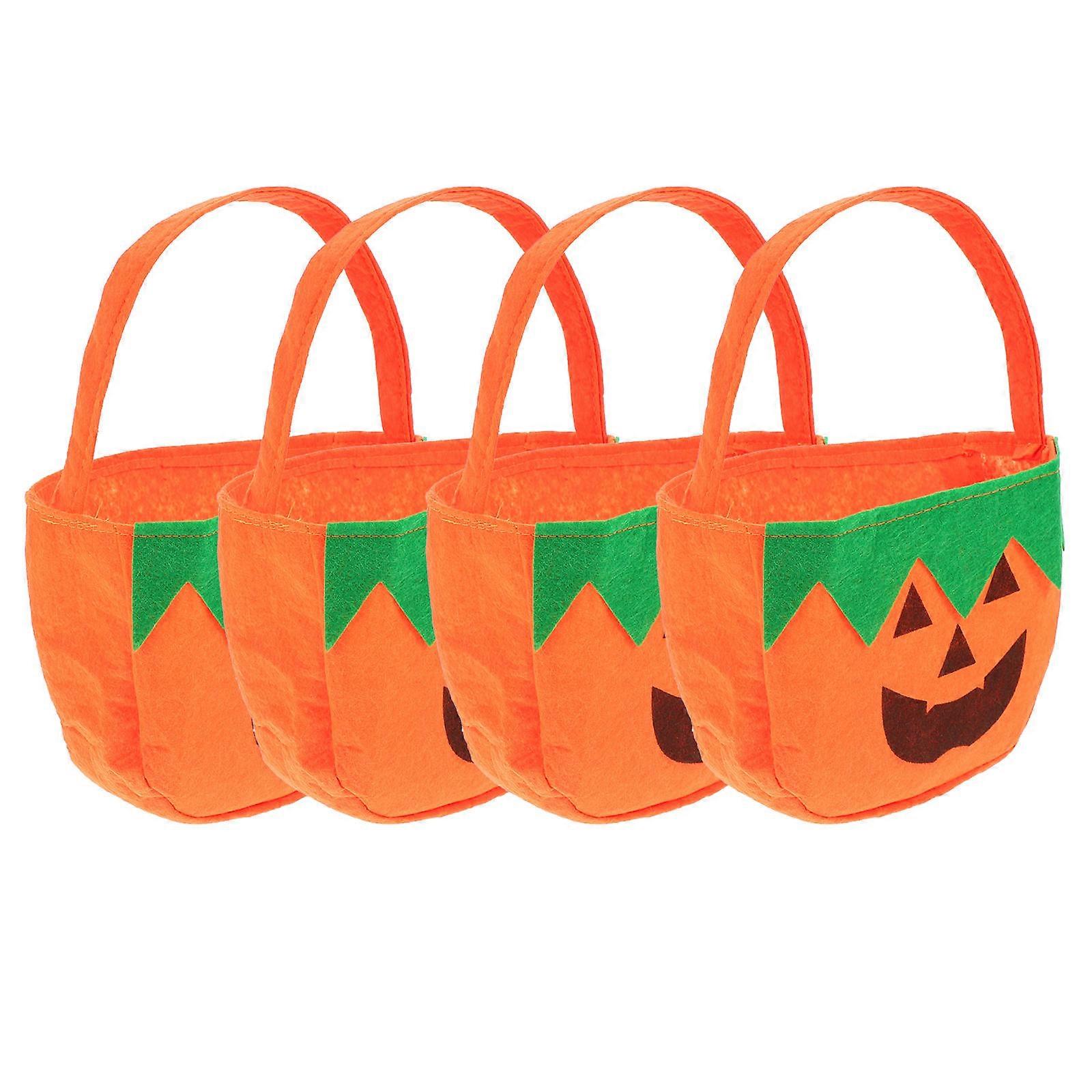 Halloween Pumpkin Bag Candy Pouch for Storage Use 4Pcs Set