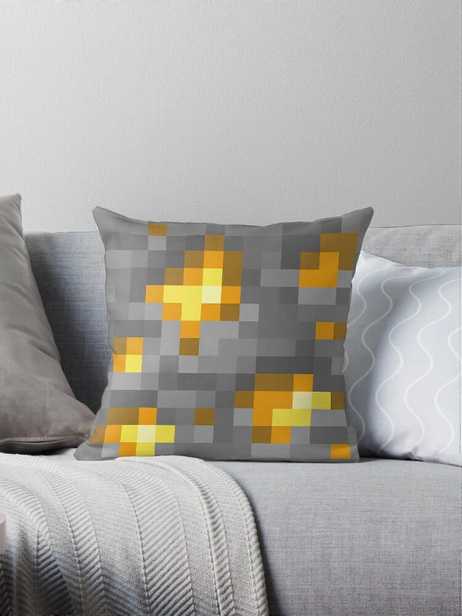 Capas de almofada AIVO Gold Ore Minecraft Block Icon Capas de almofada para sofá de dois lados