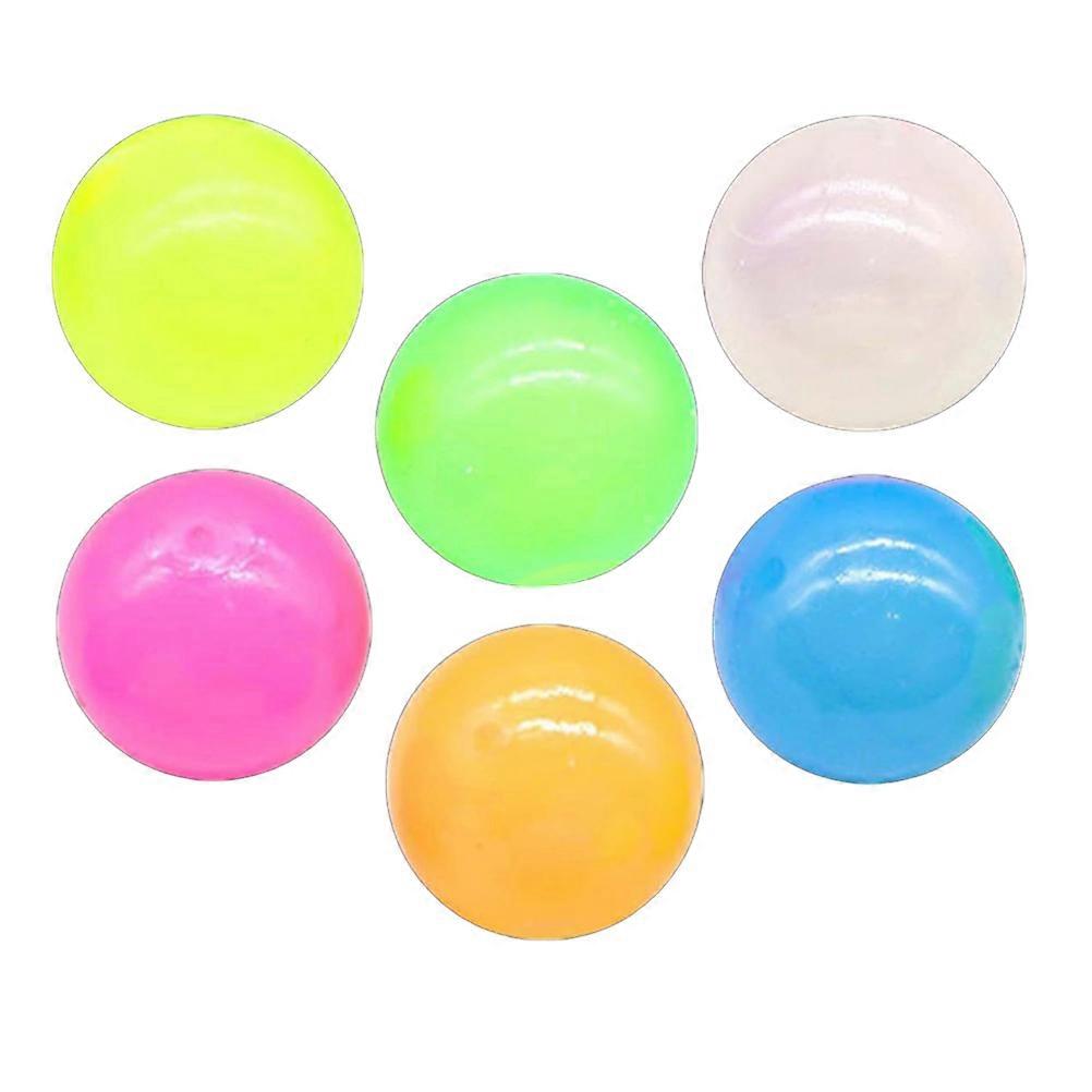 Glow Ball Toy Sticky Balls for Stress Relief 6Pcs Assorted Color Decompression