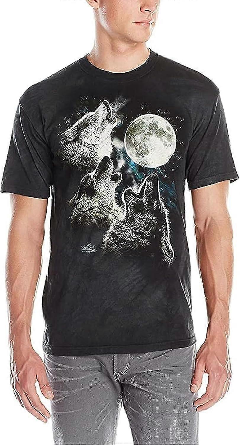 تي شيرت ذا ماونتن للرجال الثلاثة وولف مون قصير الأكمام