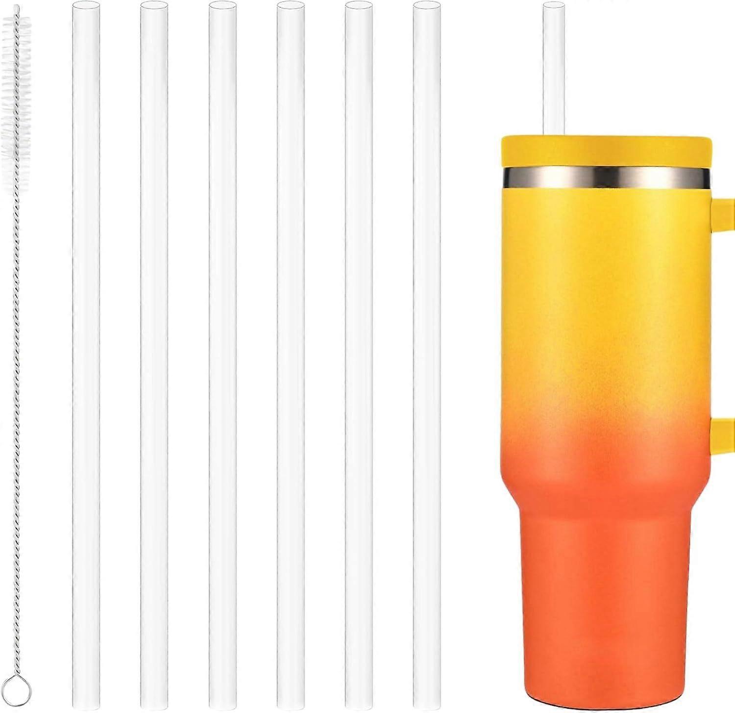 6PCS Stanley Cup Canudo Stanley Canudo Transparente Fácil de Limpar Canudo de Substituição para Garrafas de Água Canudo Stanley Reutilizável de Substituição Comp