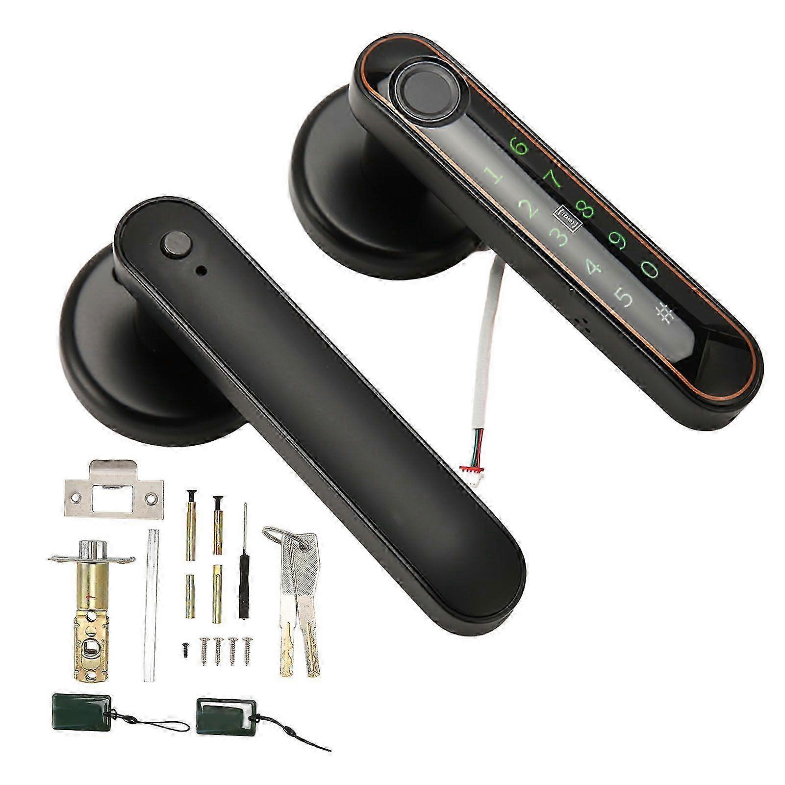 Smart Entry Lock 5 in 1 Support APP Fingerprint IC Card Password Key Intelligent Electronic Lock with Handle for Apartment