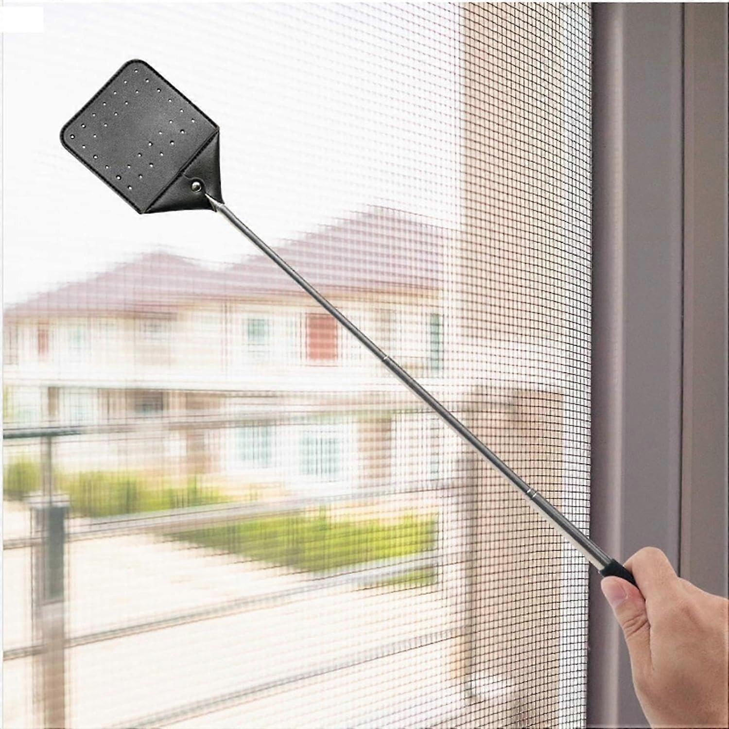 Fly Swatter Indoors Retractable Steel Handle Zapper Racket Handheld Catcher Tool For Fishing, Classroom, Camping