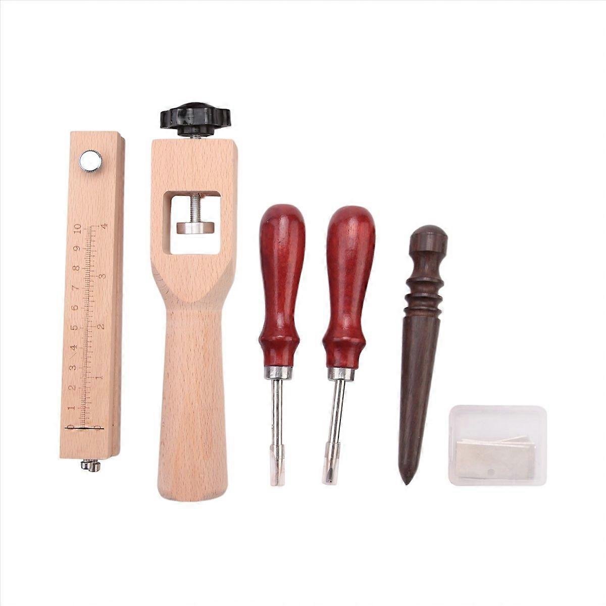 4Pieces Leather Strap Cutter Adjustable Leather Strip Cutter Strap Cutter Sets with Polished Tools for DIY Craft Cutting