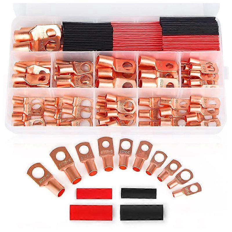 130PCS Copper Wire Lugs,Terminal Connectors