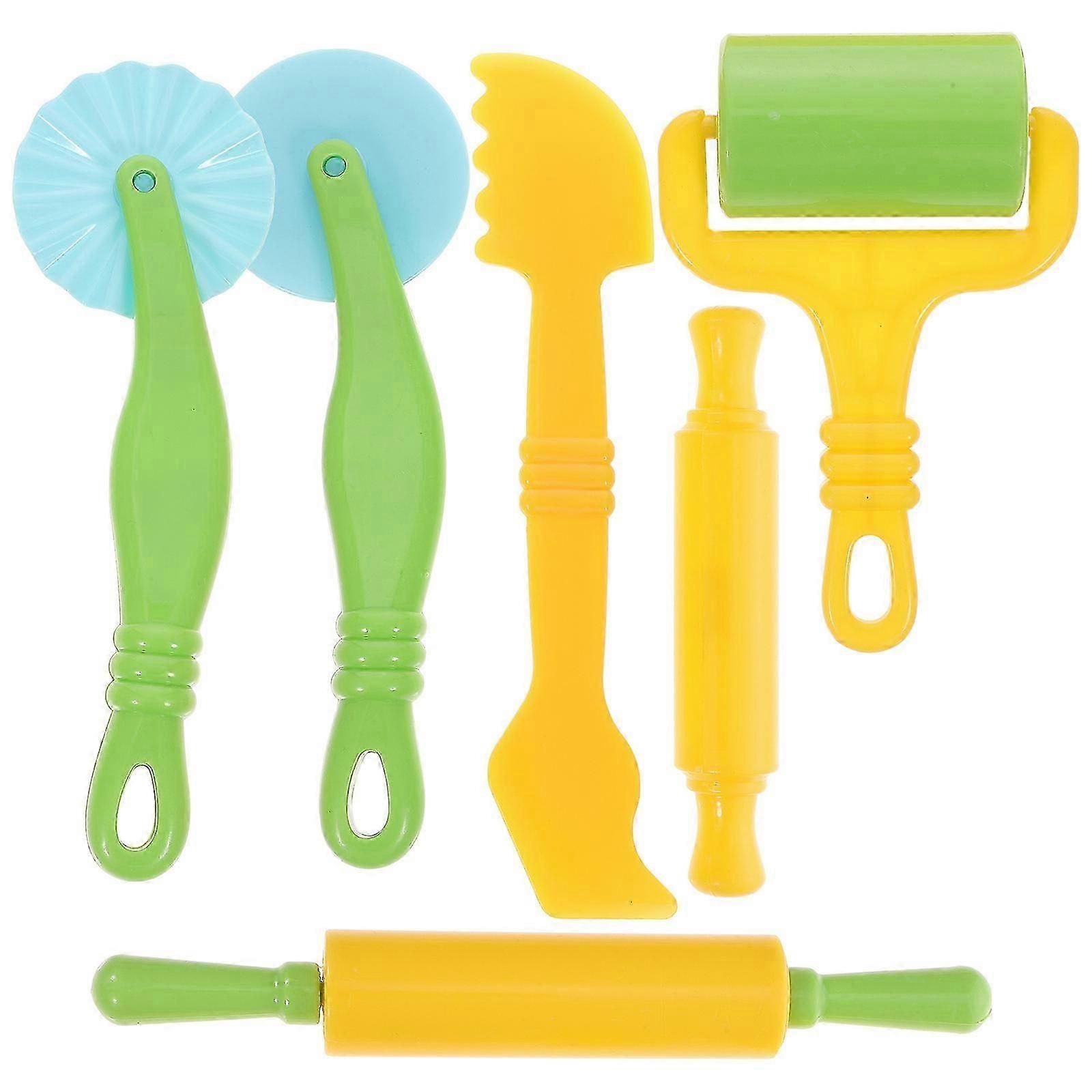 Childrens Construction Tool Clay Modeling Tools Kit Daycare Kids Diy Design Round Square Nontoxic Plastic 1set