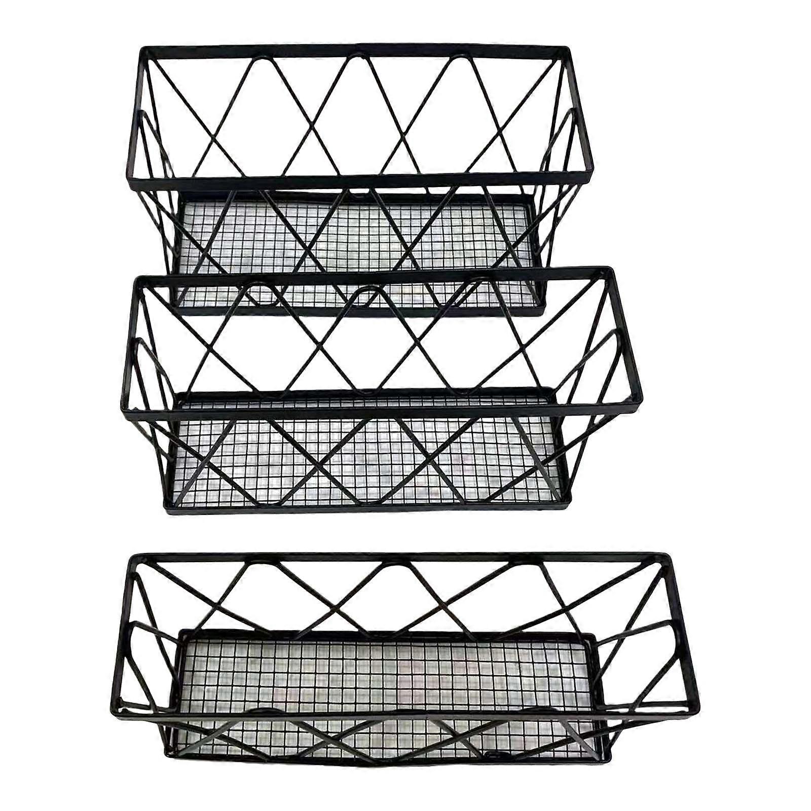 Practical Black Wall Storage Boxes Multifunctional Storage Boxes for Kitchen and Bathroom Self Sticking Organizers Multicolor