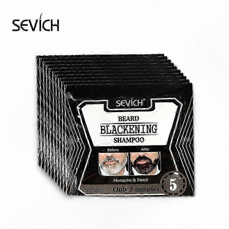 Men's Dark Shampoo & Cream Dye Kit with Wax Balm for Natural Moderate Coverage, 15 Pieces