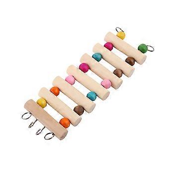 Pet Ladder Bridge Stair Bendable Climb Swing Gerbil Hamster Macaw Parrot Pet Toys (7Steps M)