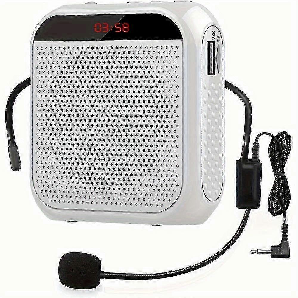 Portable Voice Amplifier With Wired Microphone Headset, Rechargeable PA System Speaker, Amplifiers Loudspeaker For Teachers/Meeting/Tour Gui