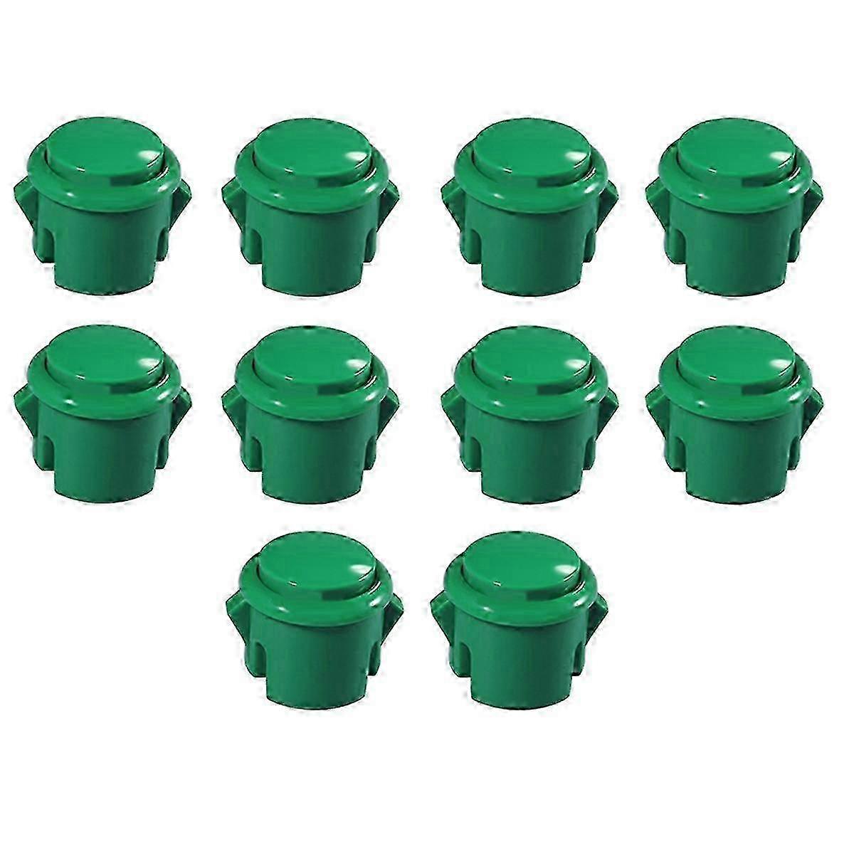 Arcade Buttons - Green, 10 Pcs Responsive Arcade Buttons for Gaming Enthusiasts, 30Mm