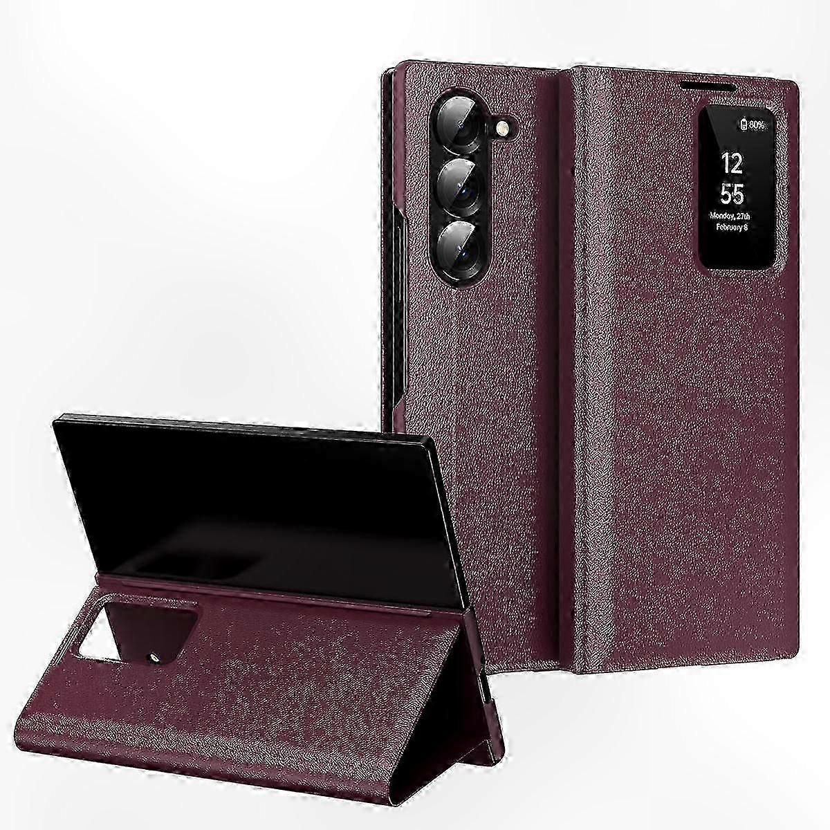 Smart View Window Leather Phone Case with Card Slot