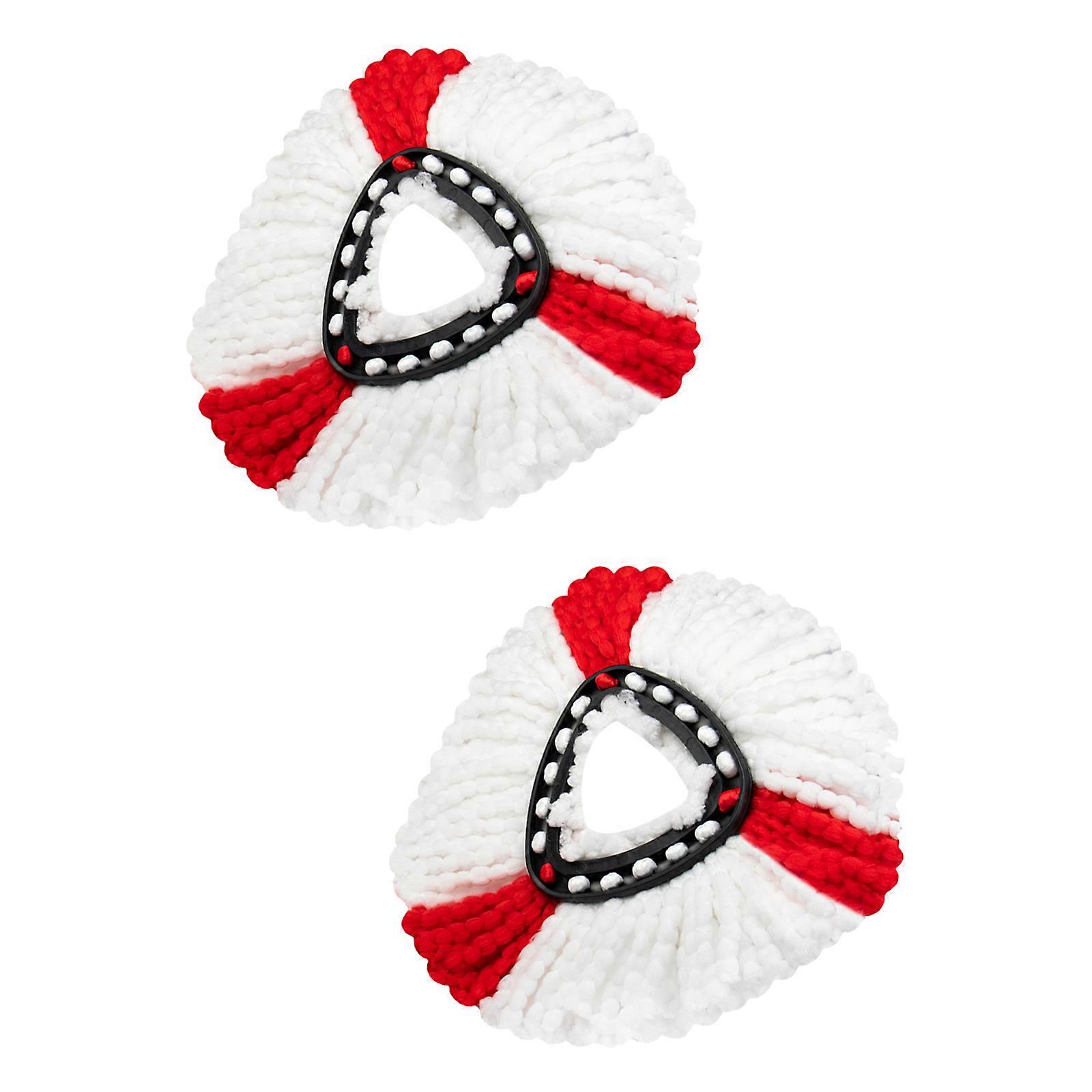 2 Piece Spin Mop Head Replacement Set Ergonomic Triangular Base Washable Microfiber Pads Enhances Cleaning Performances Multicolor