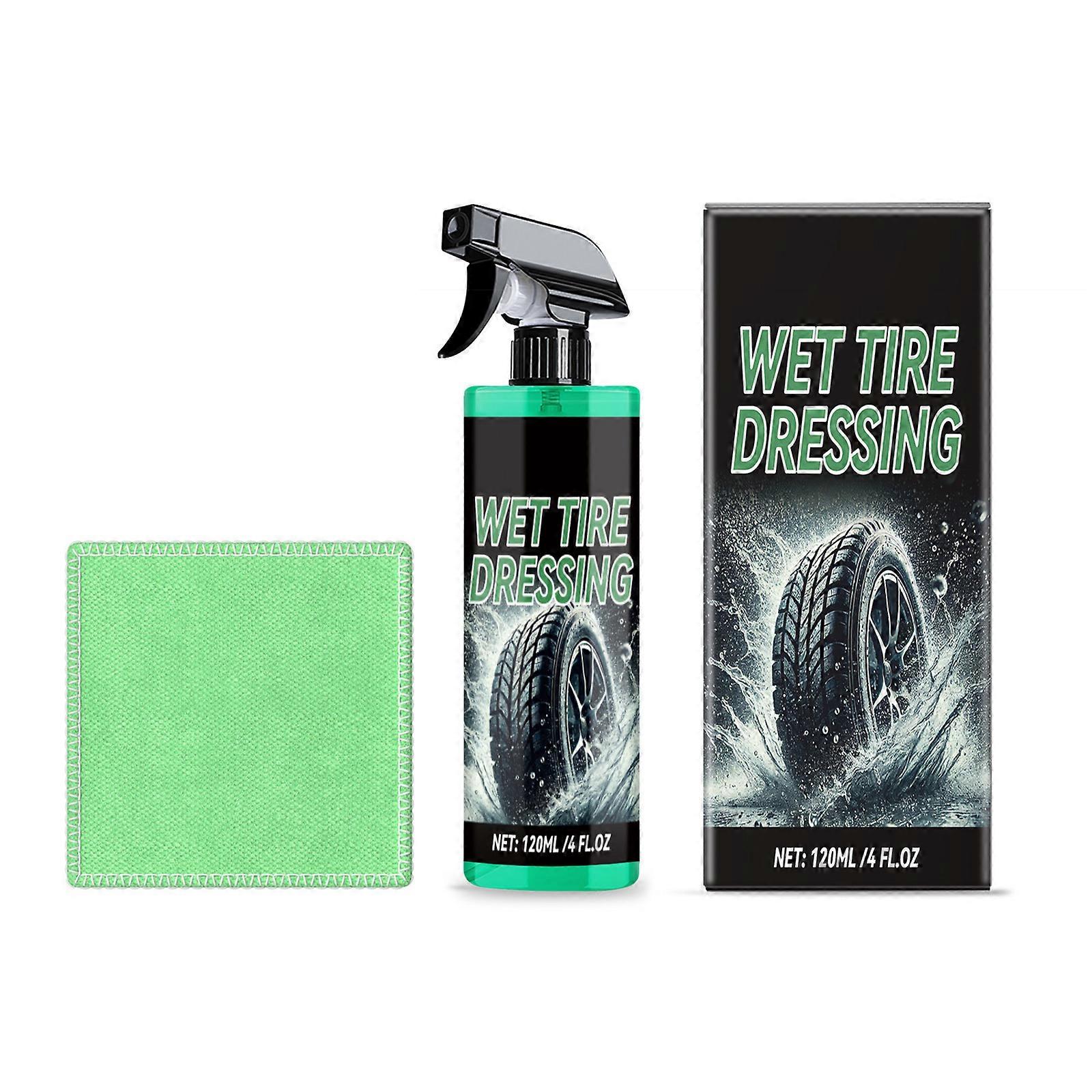High Performances Tire Shine Sprays Quick Drying Tire Polish Enhancer Tire Restorer Sprays with Cloth Suitable for Vehicle Multicolor