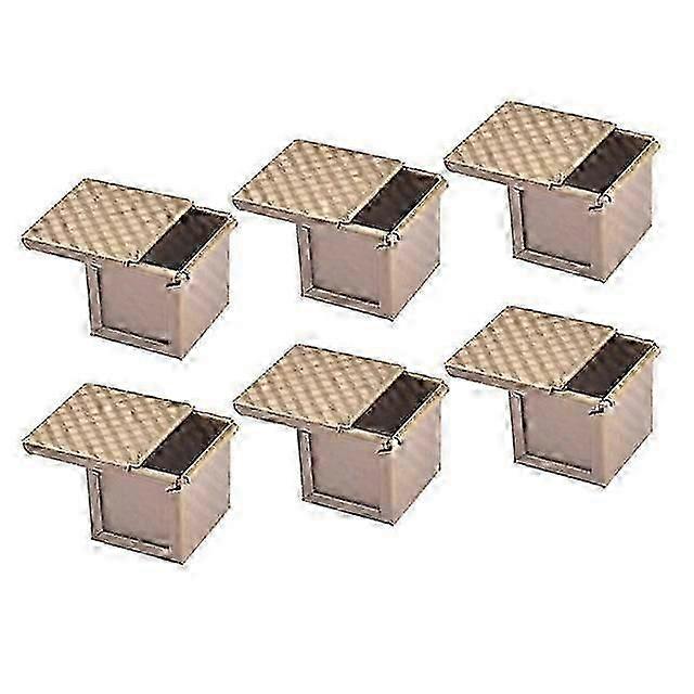 6X Square Lid Mold Bread Pullman Loaf Pan With Cover Non-stick Mini Water Cube Toast Box