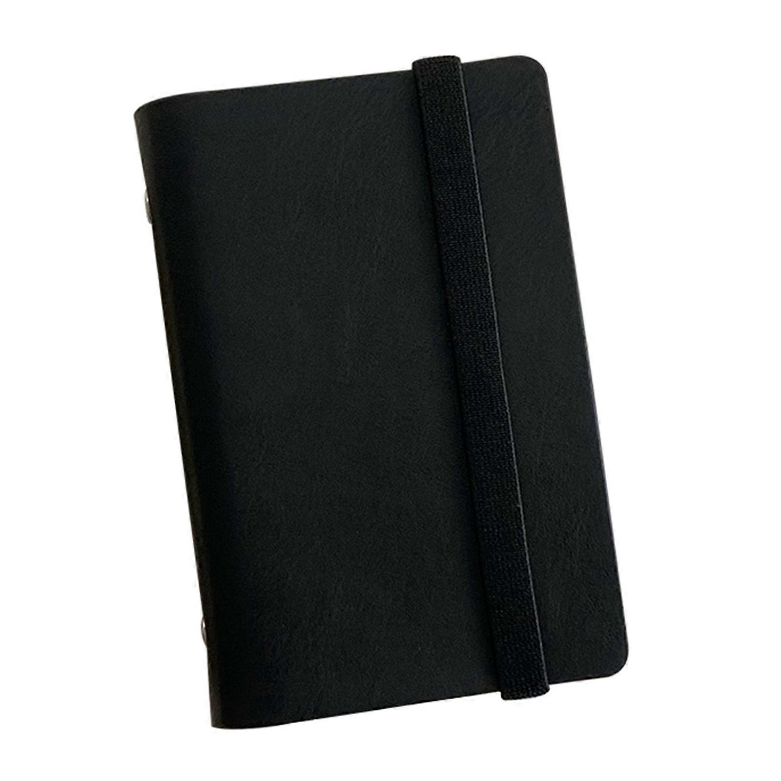 Leather 5 Rings Binder with Inner Pocket Elastic Pen Slot Refillable 5 Rings Budget Binder for Notebook Refill Paper Multicolor