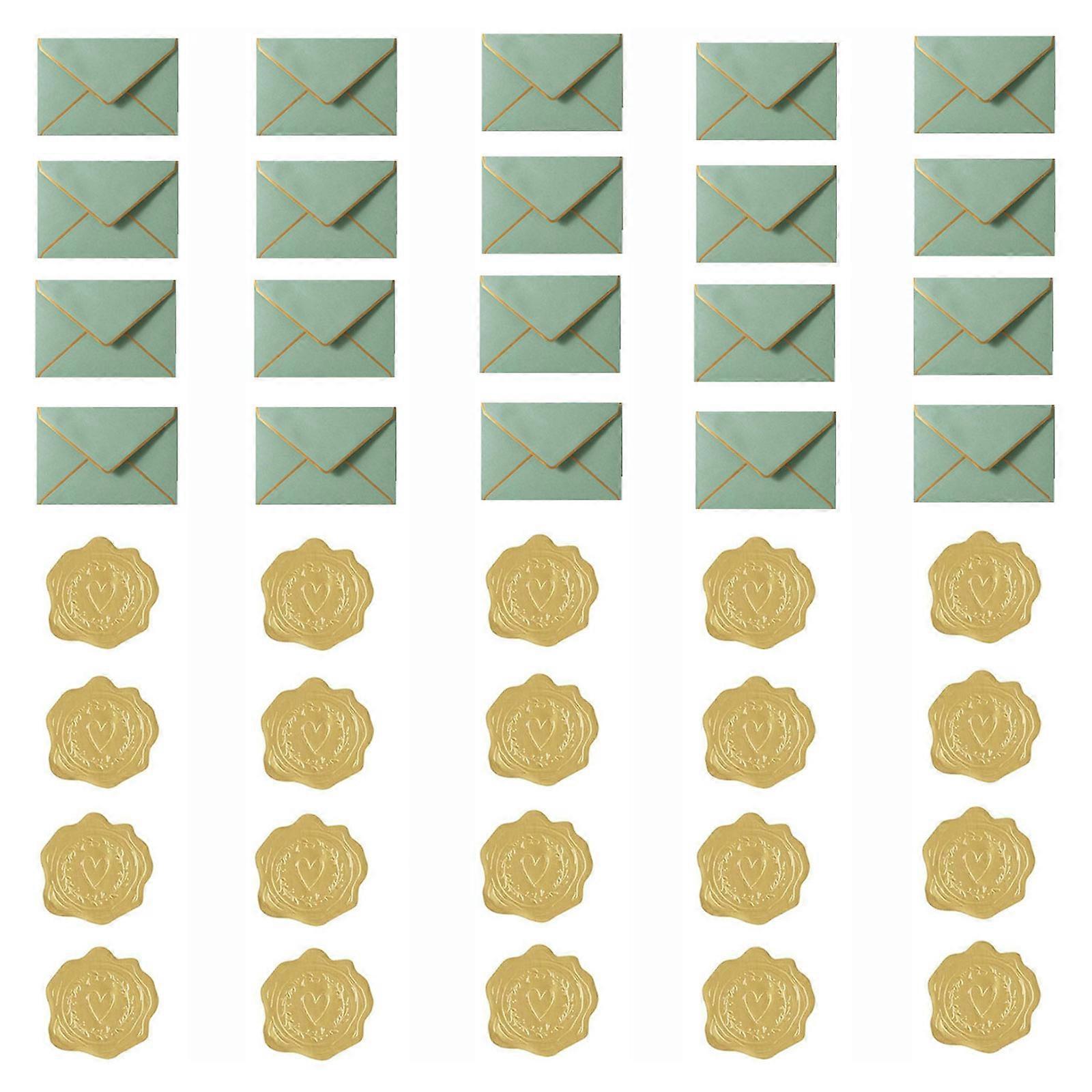 Bulk Wise Green Gold Trimmed Envelopes Highlighting Security Window and Permanent Building  20 sets