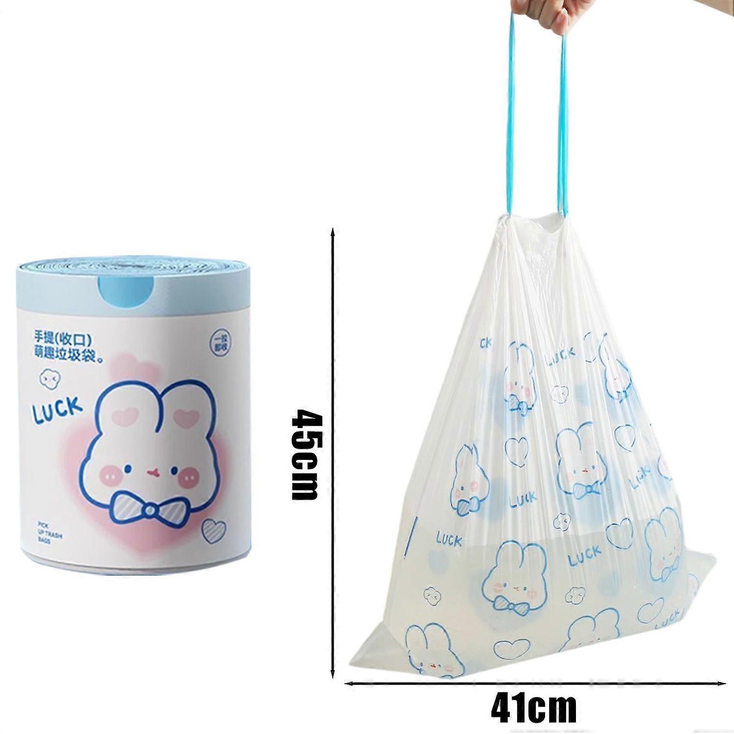 Drawstring Garbage Bag Large Capacity Handheld Trash Bags Disposable Waste Bags for Kitchen Dormitory Thickened Garbage Pouches