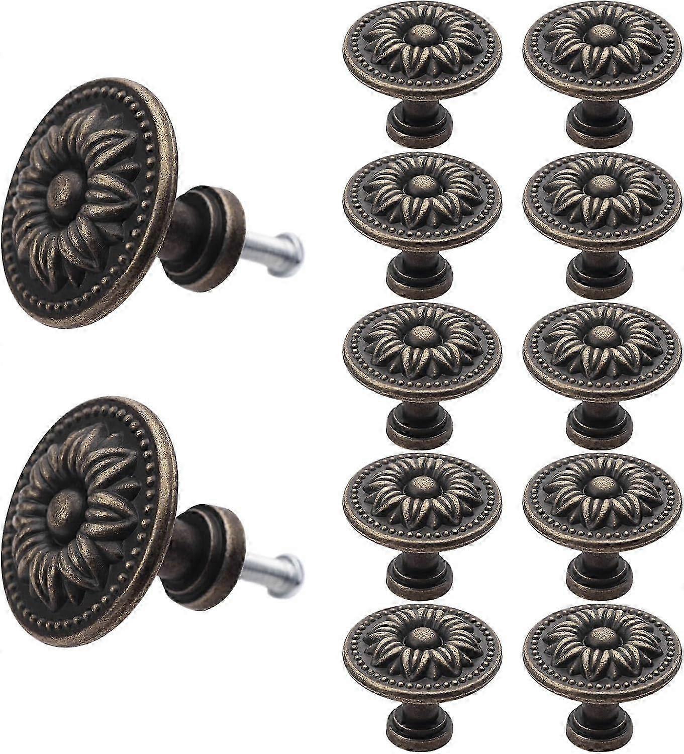 12-Pack Drawer Knobs, Vintage Cabinet Door Knobs with Screws 26s