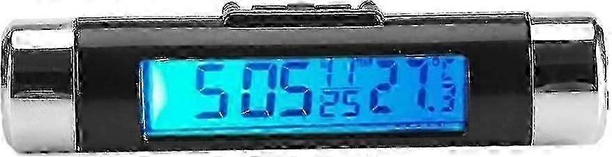 2 in 1 Car Clock Thermometer Digital LCD Backlight Thermometer Clip-on Auto Clock Monitor_WYT