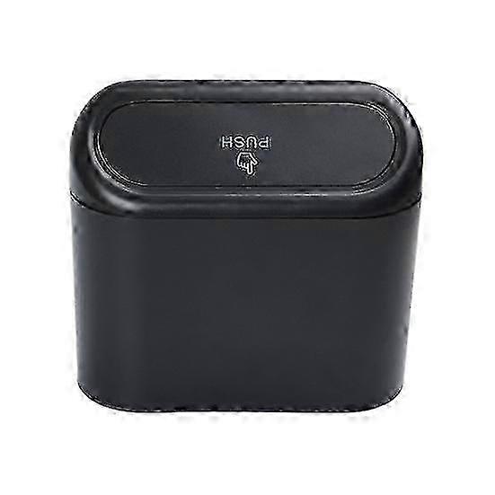 w Universal Press Design Easily Install Car Trash Bin Dust Case Storage Box Black Pressing Trash Can for Car