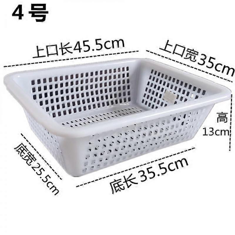 Thickened perforated square sieve, size 4 (45.5*35*13), one piece per pack; thickened plastic box, rectangular ice tray, white, lidless