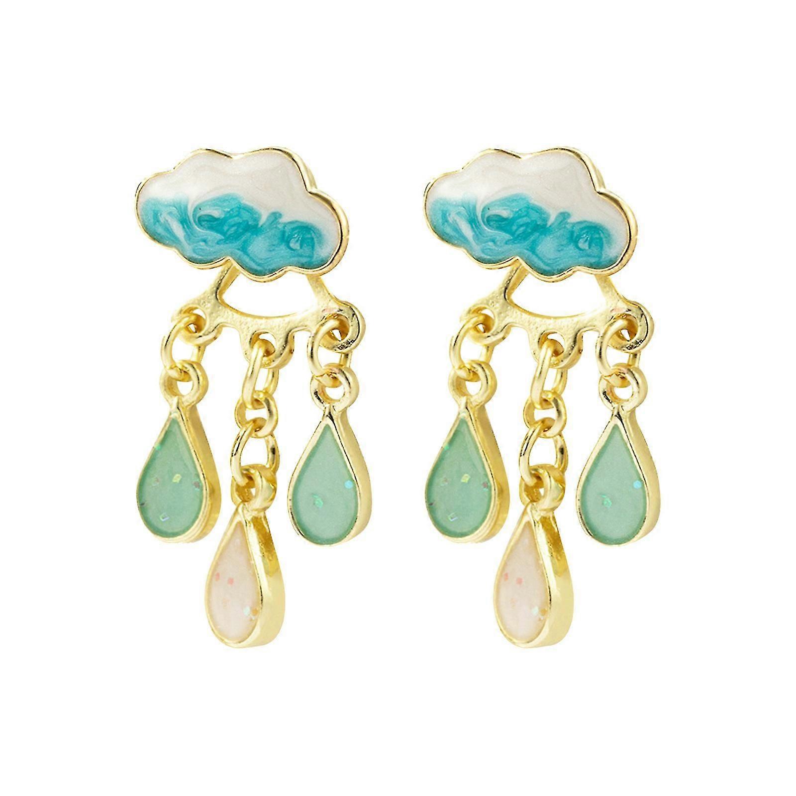 Cloud Rain Drop Stud Earrings Cute Jewelry Gift