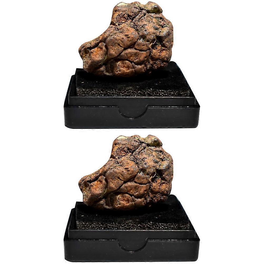 2pcs Lithosiderite Adornment Meteorite Ornament Classroom Teaching Specimen