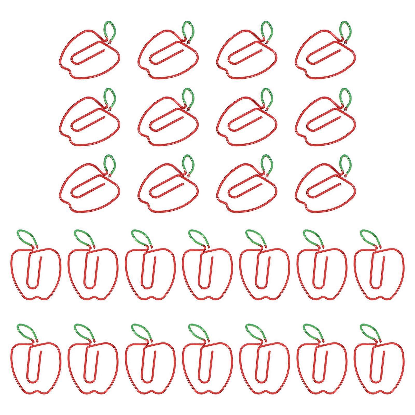 Metal Apple-Shaped Paper Clips for Office Use Creative 100Pcs Set