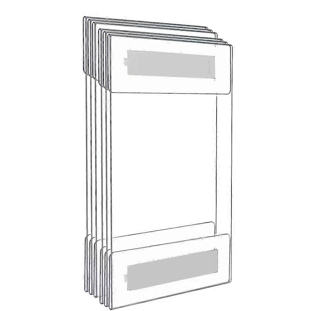 6Pc Acrylic Photo Frame No-Punch Wall-Mounted Transparent Price Tag with Table Sign A4 Display Frame for Home
