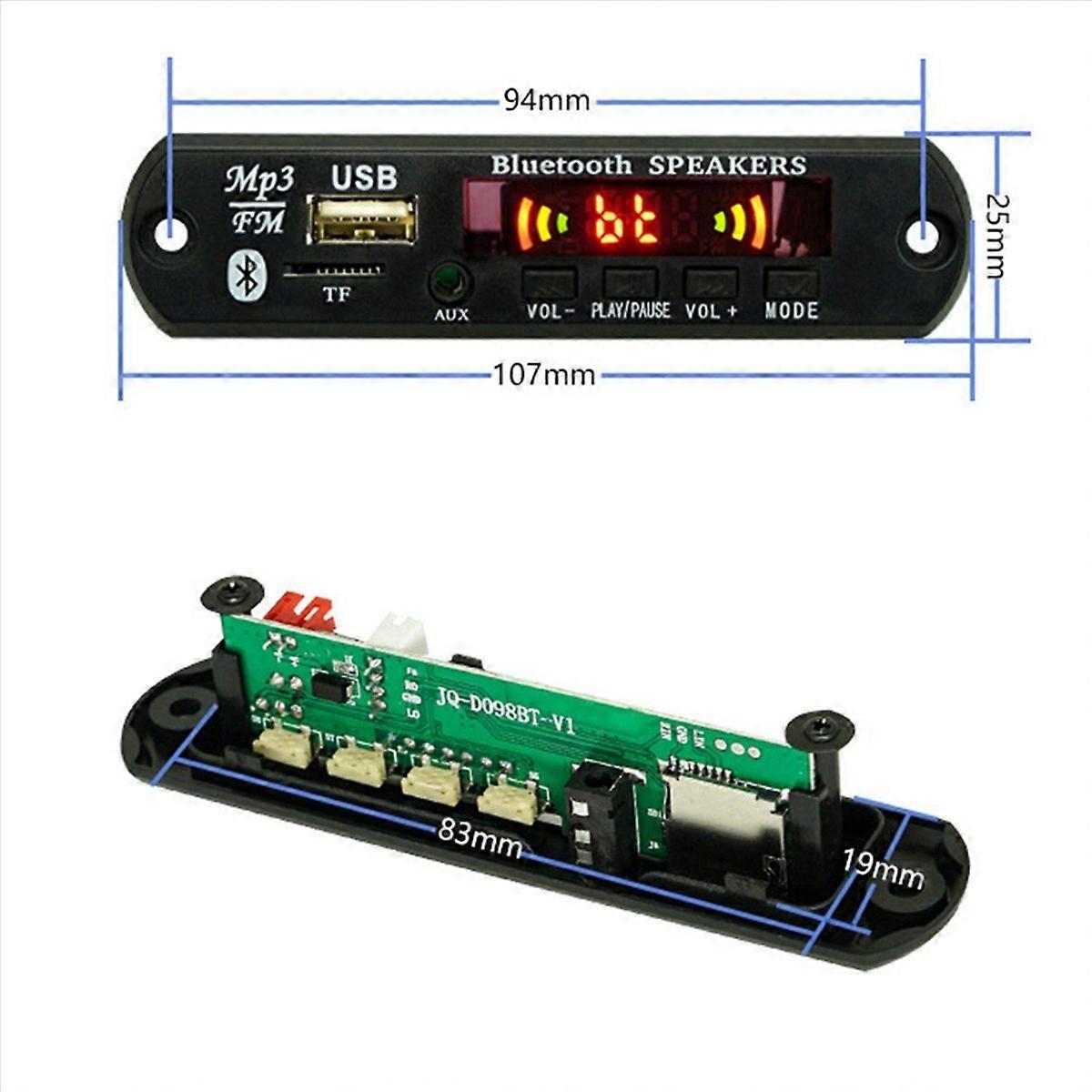 2X USB MP3 Module Bluetooth 12V MP3 WMA Decoder Board Audio Module FM AUX USB TF Radio for Car Remot
