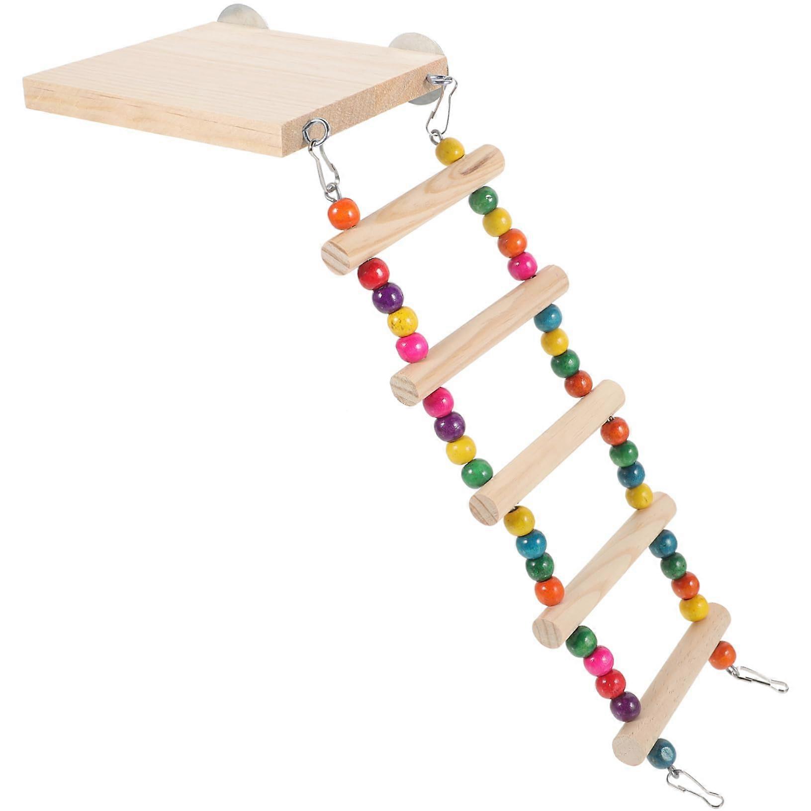 Ladder Toy Perch Platform for Budgies and Parakeets Cage Climbing and Exercise 30x10cm