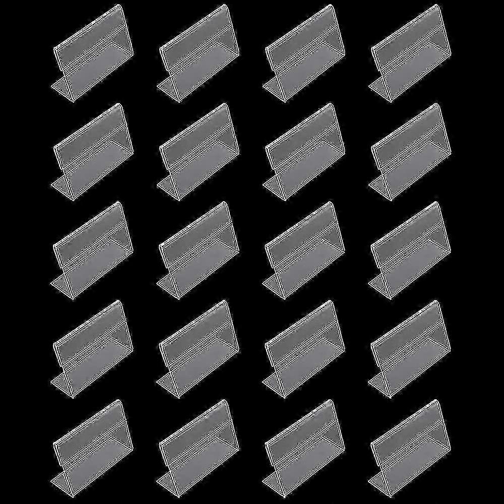 20 Pcs Mini Acrylic L-Shape Price Display Stands for Home, Office & School