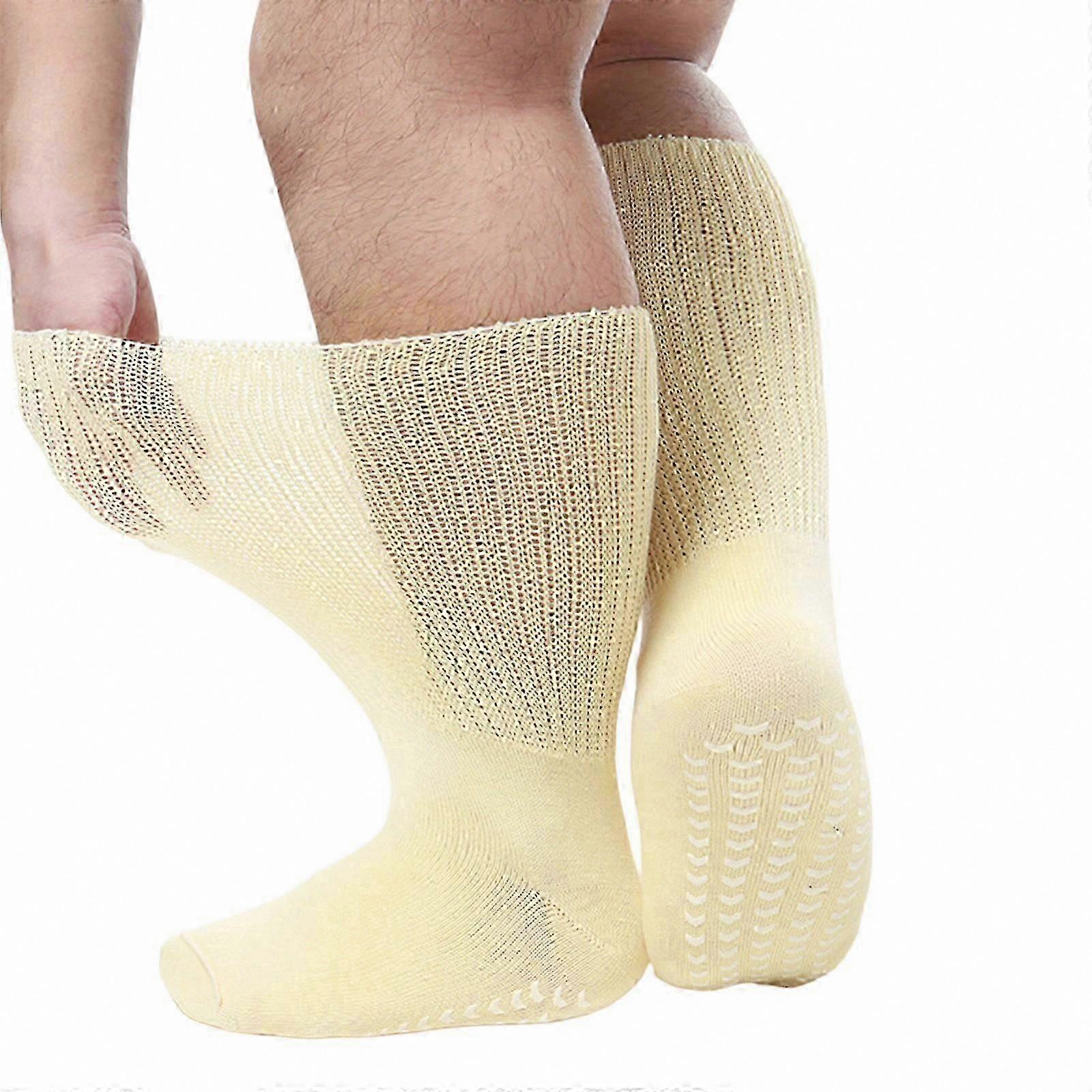 Unisex Extra Wide Comfort Socks for Swollen Feet - Anti-Slip Design for Edema Support
