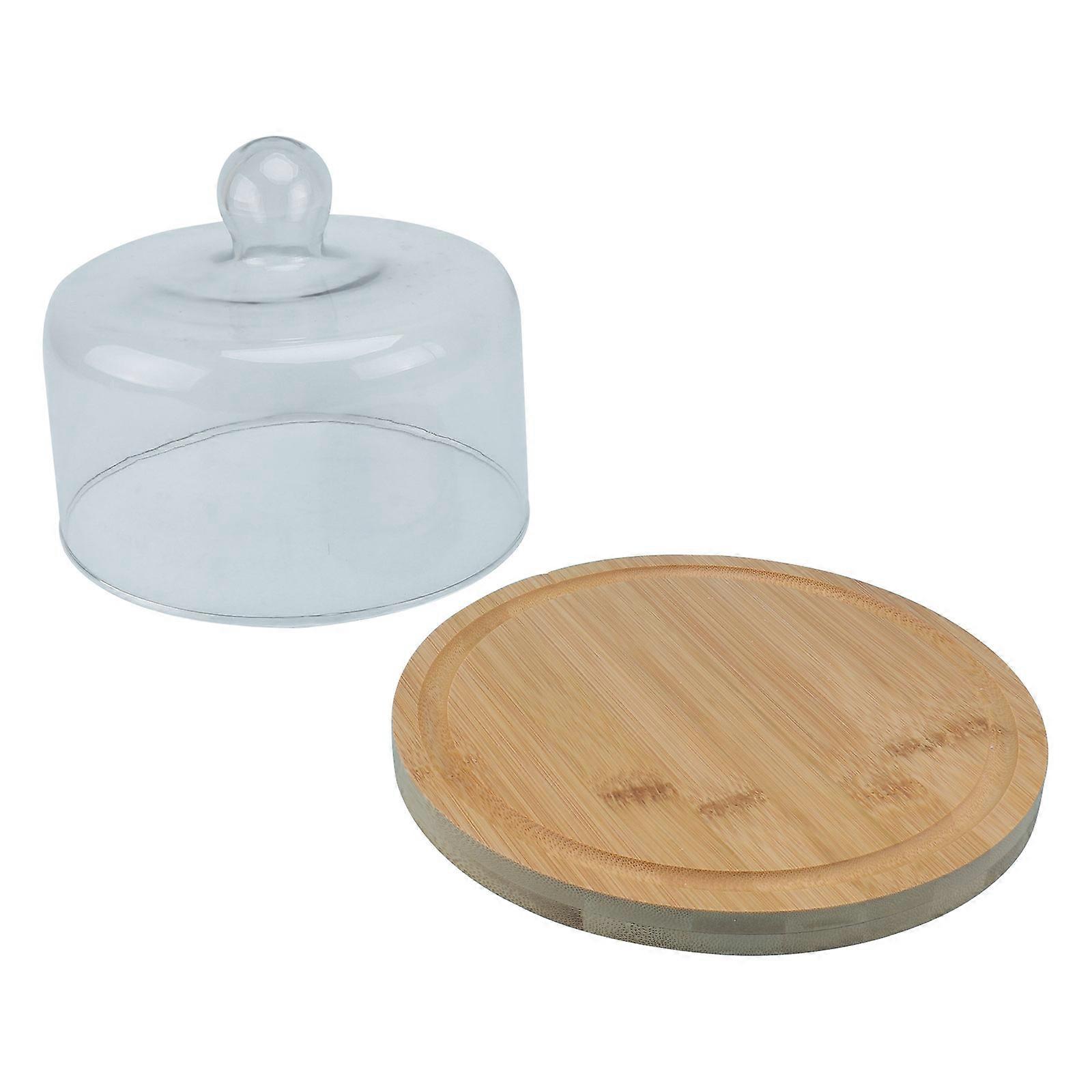 Dessert-Display-Tablett mit Deckel, Lebensmittel-Display, klein, Khaki, Glas, 1 Set