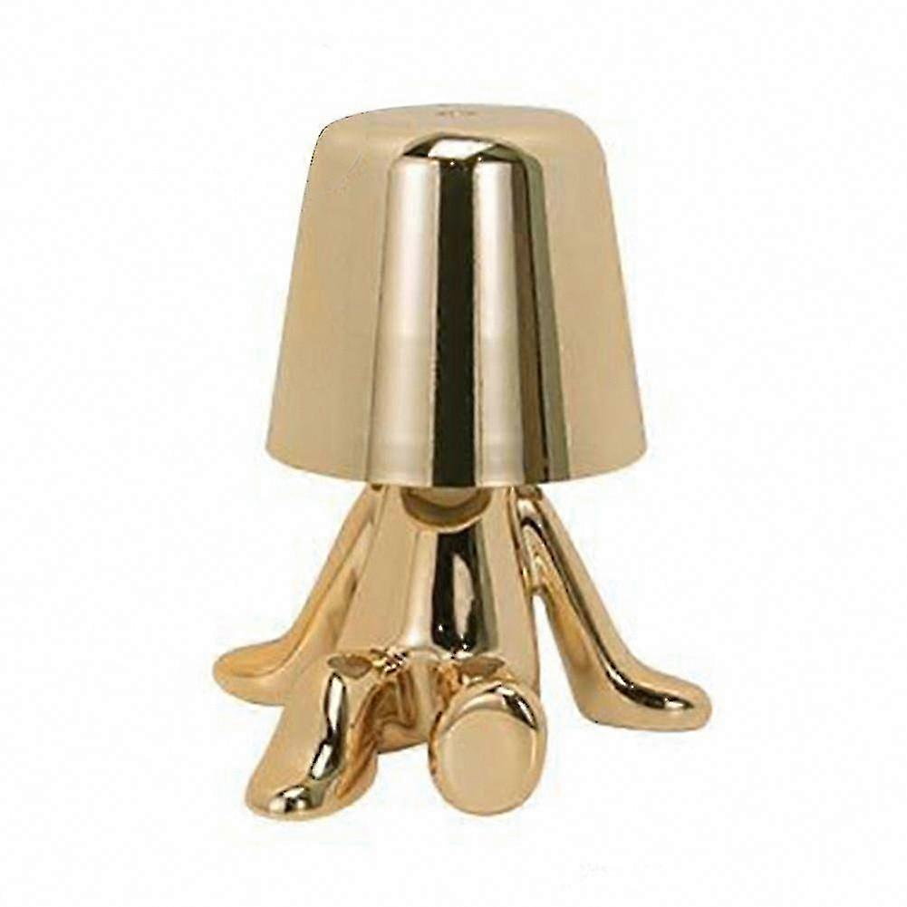 Nordic Thinker Statue Touch Table Lamp, Dimmable Warm Night Light for Bedroom Desk Decor